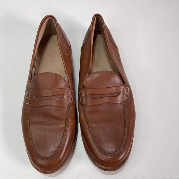 J. CREW Penny Loafer Leather Women Tan 9 H8200 Preppy Classic Casual Dress Shoes - Picture 2 of 6